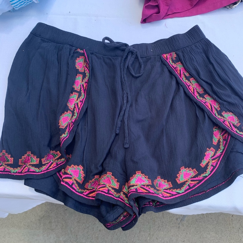Navy Blue Shorts with Pattern